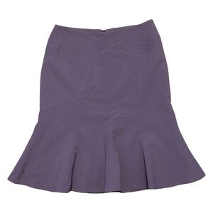 Bebe Purple Flare Skirt Size 2 A-Line Pleated Hem Office Chic Minimalist Classic
